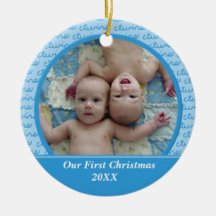 Blue Twins First Christmas Ornament