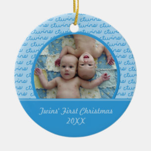 Blue Twins First Christmas Ornament