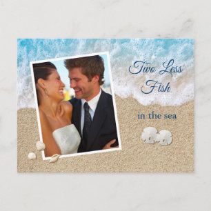 Blue Two Less Fish in the Sea Photo Save the Date Postcard
