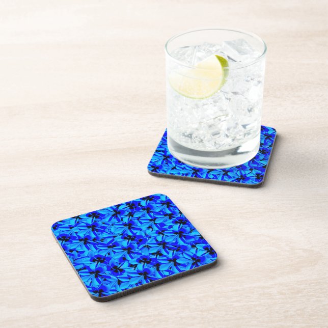 Blue Two Toned Frangipani Flowers, Coaster (Right Side)