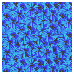 Blue Two Toned Frangipani Flowers, Fabric