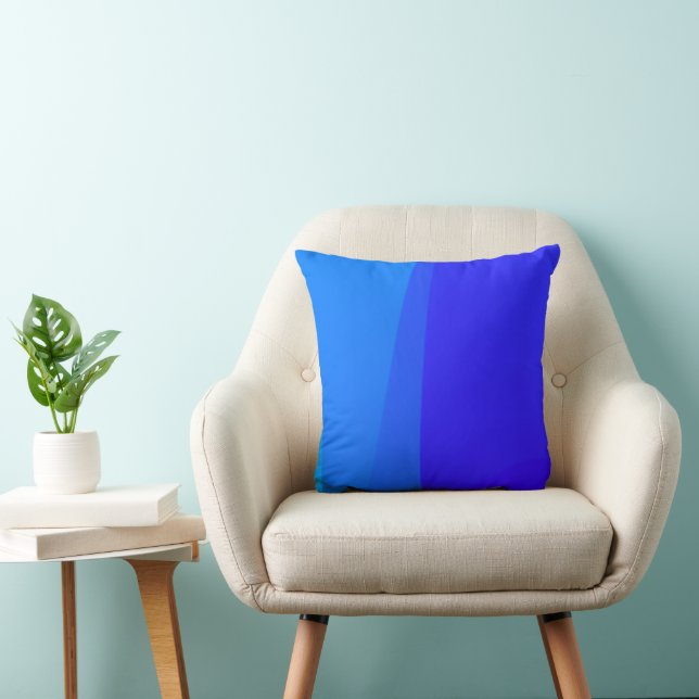 Blue Two-Toned Pillow (Chair)