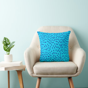 Blue Two Toned Polka Dots  Cushion