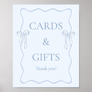 Blue Tying the Knot Bridal Shower Cards & Gifts Poster