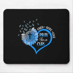 Blue Type One Diabetes  Heart Butterfly Religious  Mouse Mat