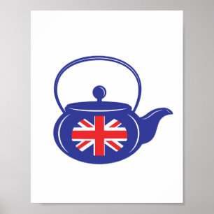 Blue UK Teapot Poster