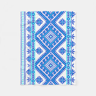 Blue Ukrainian Cross Stitch Pattern Baby Blanket