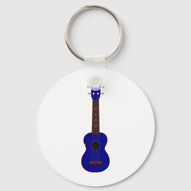 Blue Ukulele design Key Ring (Front)