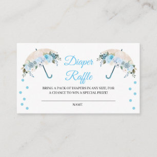 Blue Umbrella Diaper Raffle Enclosure Card