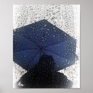 Blue umbrella poster