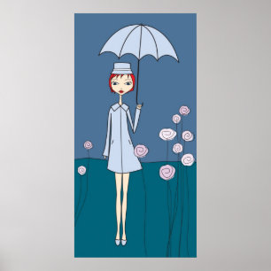 blue umbrella poster