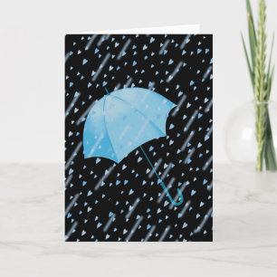 BLUE UMBRELLA SHOWERS OF LOVE BY SHARON SHARPE CARD