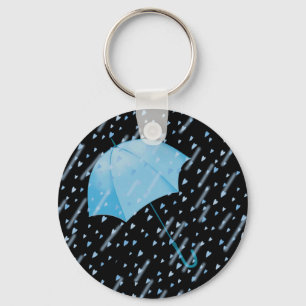 BLUE UMBRELLA SHOWERS OF LOVE by SHARON SHARPE Key Ring