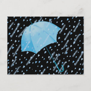BLUE UMBRELLA SHOWERS OF LOVE by SHARON SHARPE Postcard