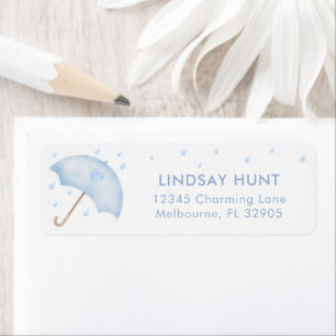 Blue Umbrella Sprinkle Return Address Label