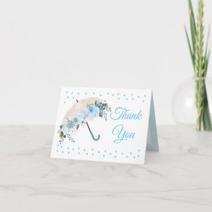 Blue Umbrella Thank You Card