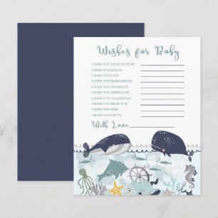 Blue Under Sea Ocean Baby Shower Wishes for Baby I