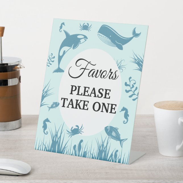 Blue Under the Sea Baby Shower Favours Sign (In SItu)