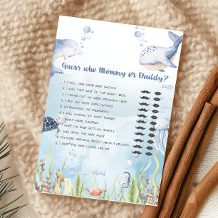 Blue Under the Sea Baby Shower Guess Who Game