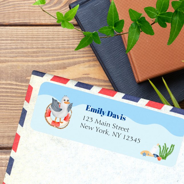 Blue Under the Sea Baby Shower Label – Seabird  (Creator Uploaded)