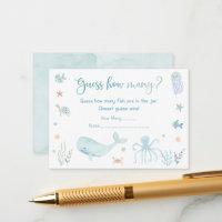 Blue Under the Sea Birthday Guess How Many Game
