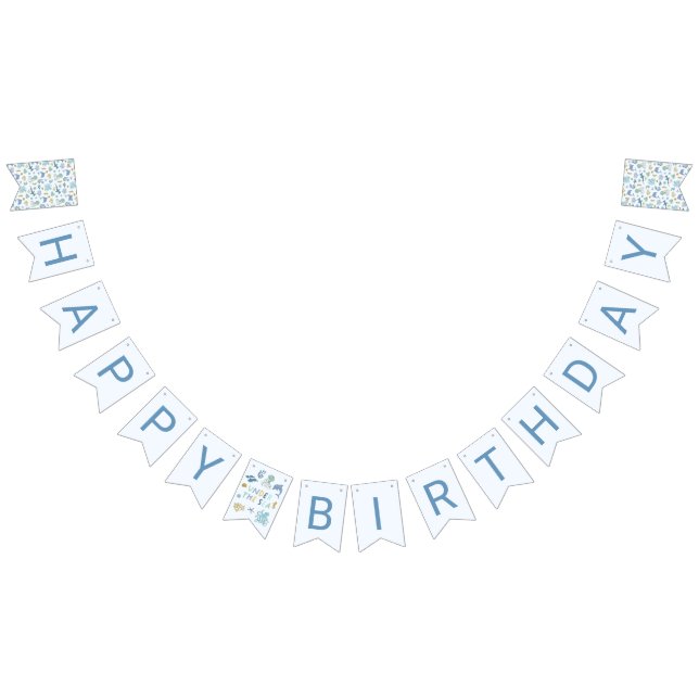 Blue Under The Sea Birthday Party Decor  Bunting (All)
