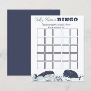 Blue Under the Sea Ocean Theme Baby Shower Bingo I