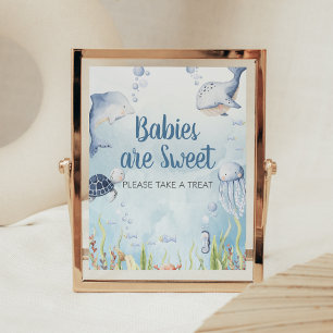 Blue Under the Sea Shower Babies are Sweet Sign