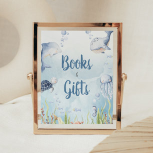 Blue Under the Sea Shower Books and Gifts Sign
