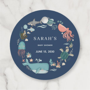 Blue Under the Sea Thank You Baby Shower Favour Ta Tags