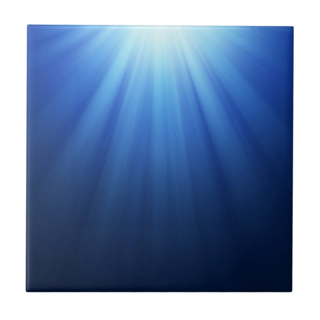 Blue Underwater Sun Rays Tile (Front)