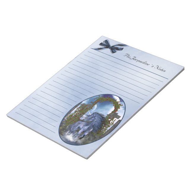 blue Unicorn 1 Notepad 11x8.5 (Angled)