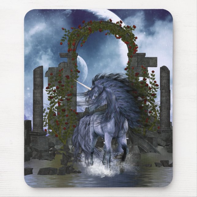 Blue Unicorn 2 Mouse Mat (Front)
