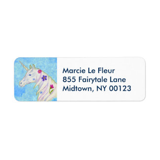Blue Unicorn address label