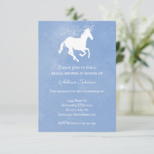 Blue Unicorn Bridal Shower Invite