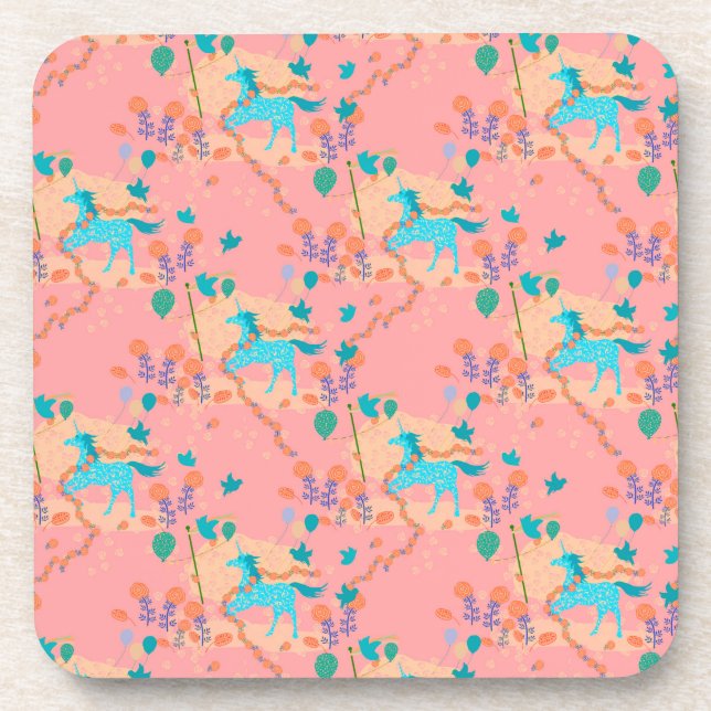 Blue unicorn  coaster (Front)