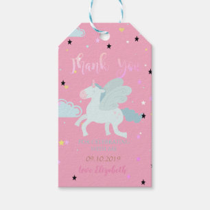 Blue Unicorn Cute Colourful Stars Gift Tags