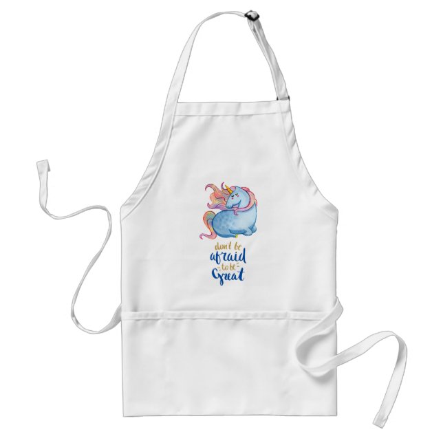 Blue Unicorn Inspirational Quote Standard Apron (Front)