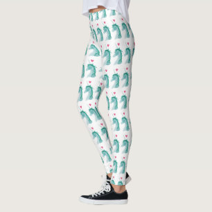 Blue Unicorn Magic with Heart Leggings