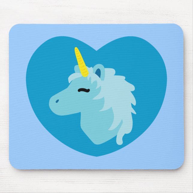 Blue Unicorn Mouse Mat (Front)
