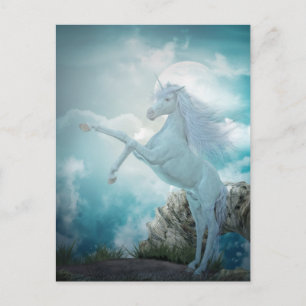 blue unicorn postcard