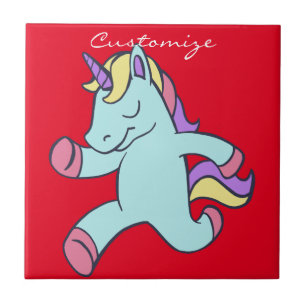 Blue Unicorn Running Thunder_Cove Tile