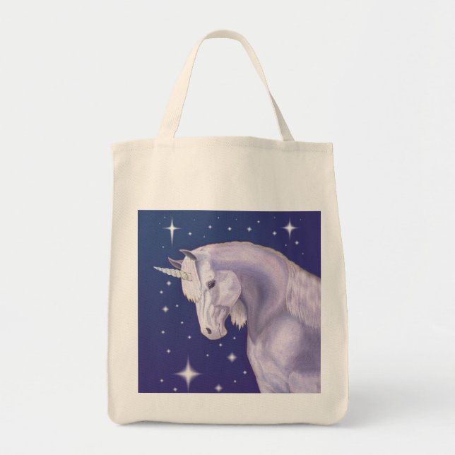 Blue Unicorn tote bag (Front)