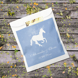 Blue Unicorn Wedding Favour Bags