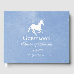 Blue Unicorn Wedding Guestbook