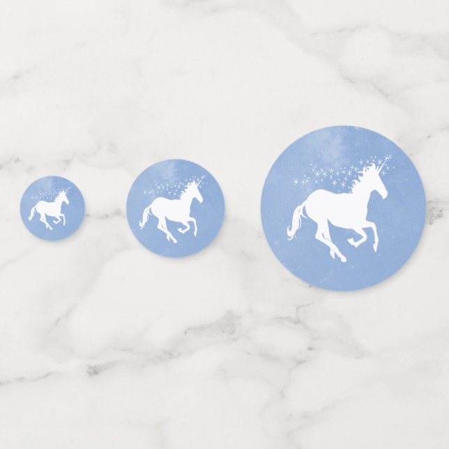 Blue Unicorn Wedding Table Confetti (Fronts)