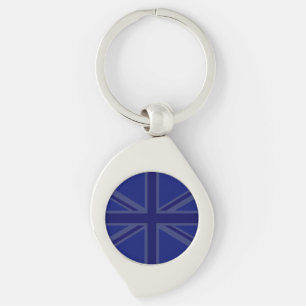 Blue Union Jack British Flag Design Key Ring