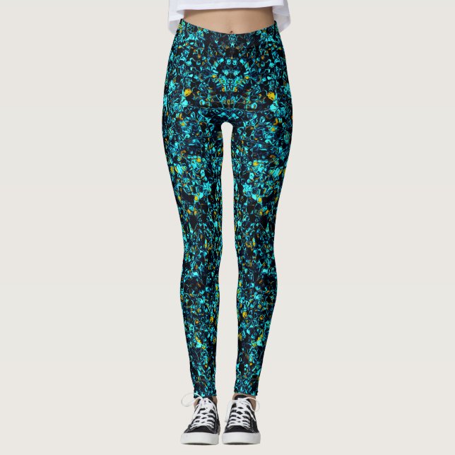 BLUE Unique Cool Chic Leggings (Front)