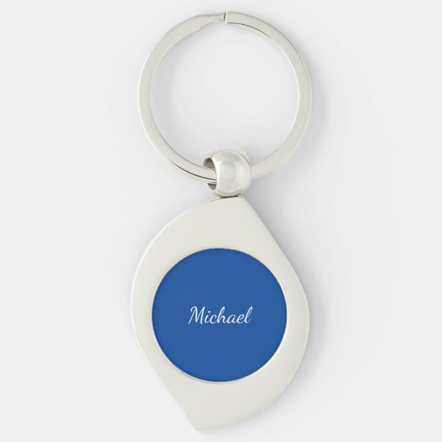 Blue Unique Professional Calligraphy Name Key Ring (Front)