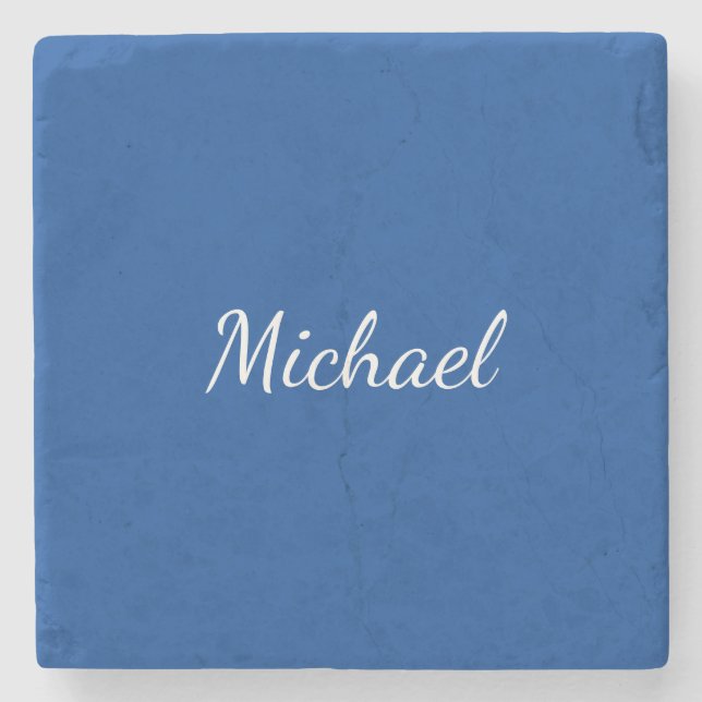 Blue Unique Professional Calligraphy Name Stone Coaster (Front)